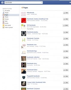 Search for 'Handmade' on Facebook